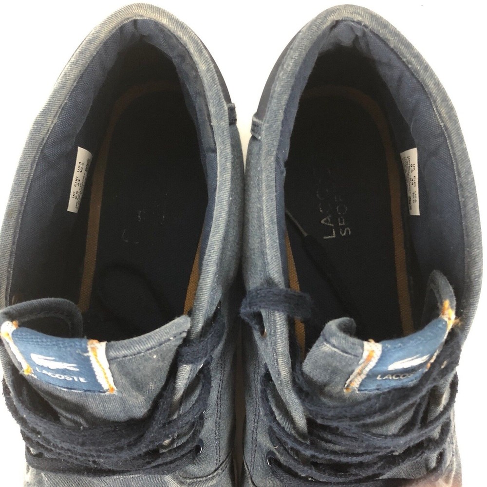 Lacoste‎ Mens Sneakers Ampthill Hightop Shoes Blue Size 10.5 - Picture 4 of 10